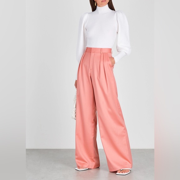 Alice + Olivia Pants - Alice + Olivia Eric High Waisted Wide Leg Pants 6